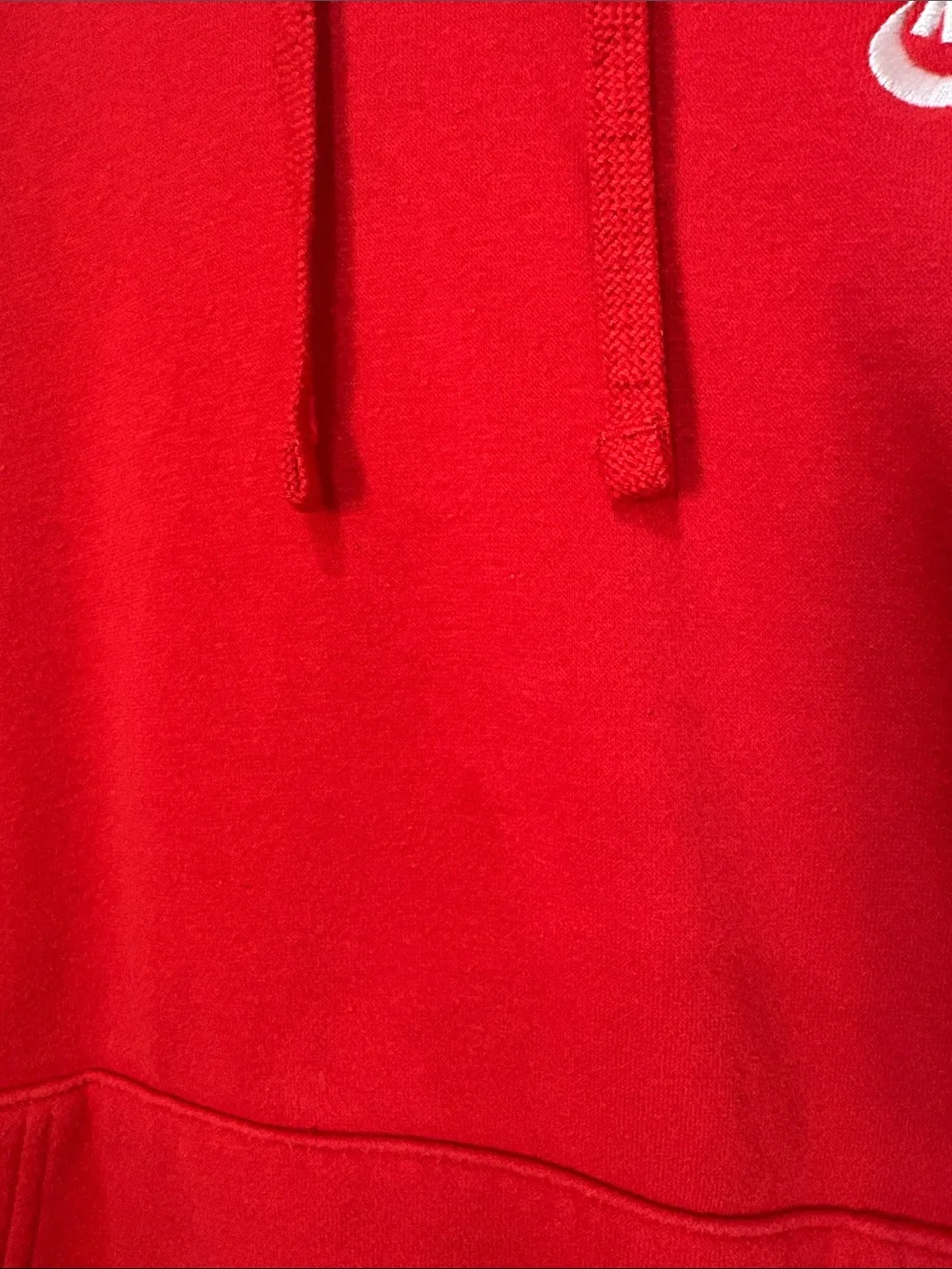 Nike Men’s Red Pullover Hoodie with White Swoosh